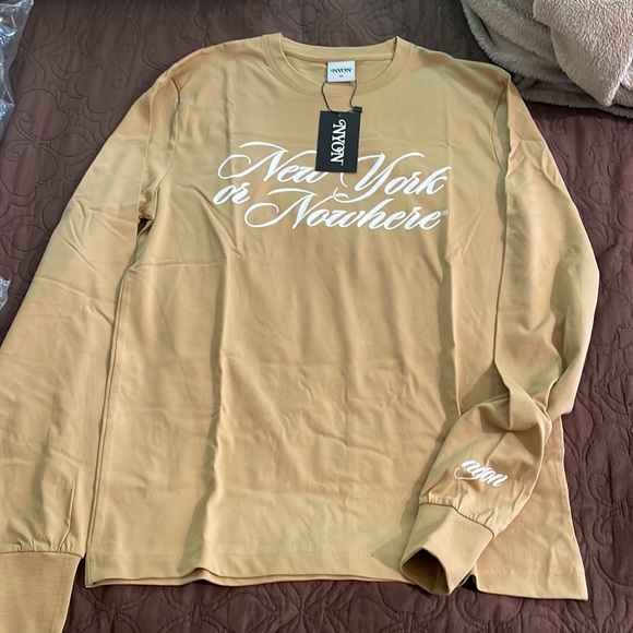 New York or Nowhere Waverly Long sleeve tee Tan size S - Picture 5 of 6
